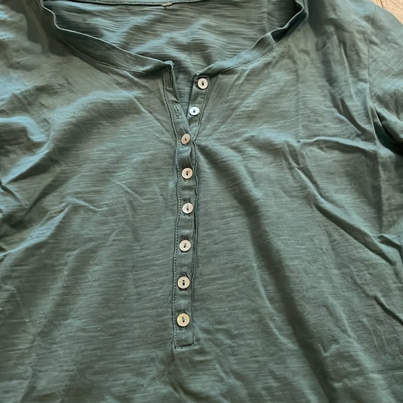 Celtic & Co Organic Cotton Henley. Green - Picture 2 of 5
